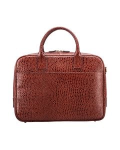 mock croc leather briefcase