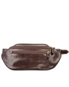 brown leather bum bag