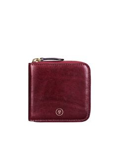 compact zip square italian leather purse