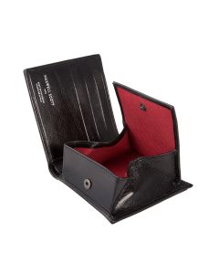 black leather wallet with coin section