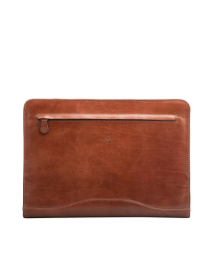 luxury tan leather ring folder