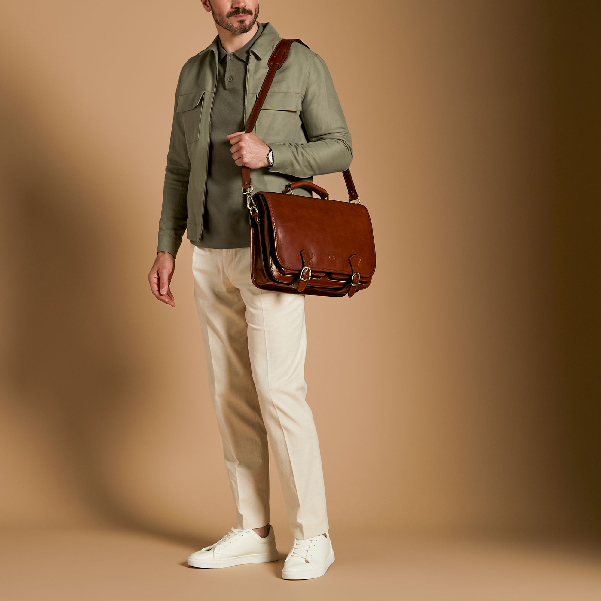 Jesolo Men's Italian Leather Satchel Briefcase - Maxwell-Scott