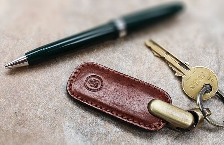 Sterling Silver And Leather Key Fob