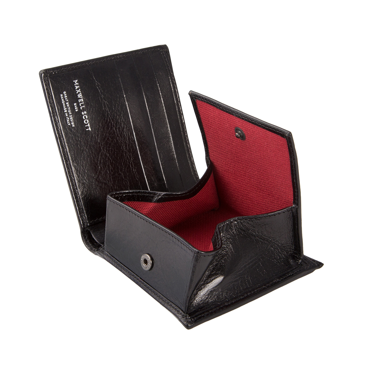 Wallet Pocket bag／black leather Ticciano Men's Italian Leather Bifold Wallet with Coin - Maxwell-Scott