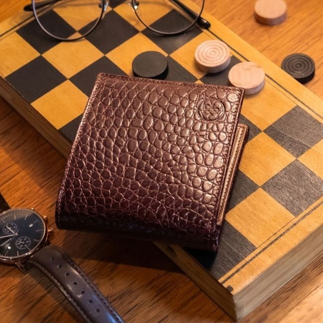 quality brown leather wallets for male