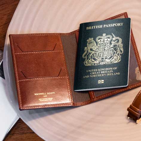 leather RFID Blocking passport holder