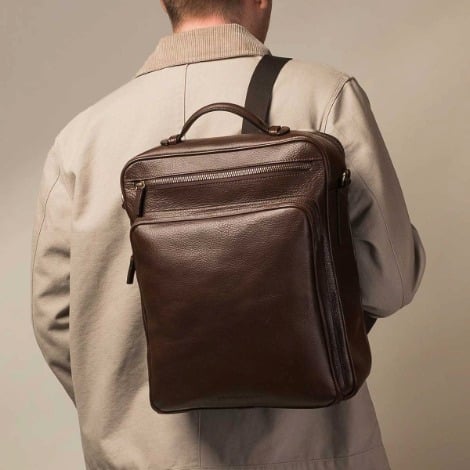 mens luxury leather laptop backpack bag