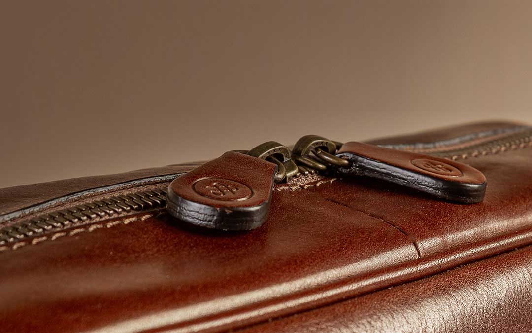 leather briefcase zip quality