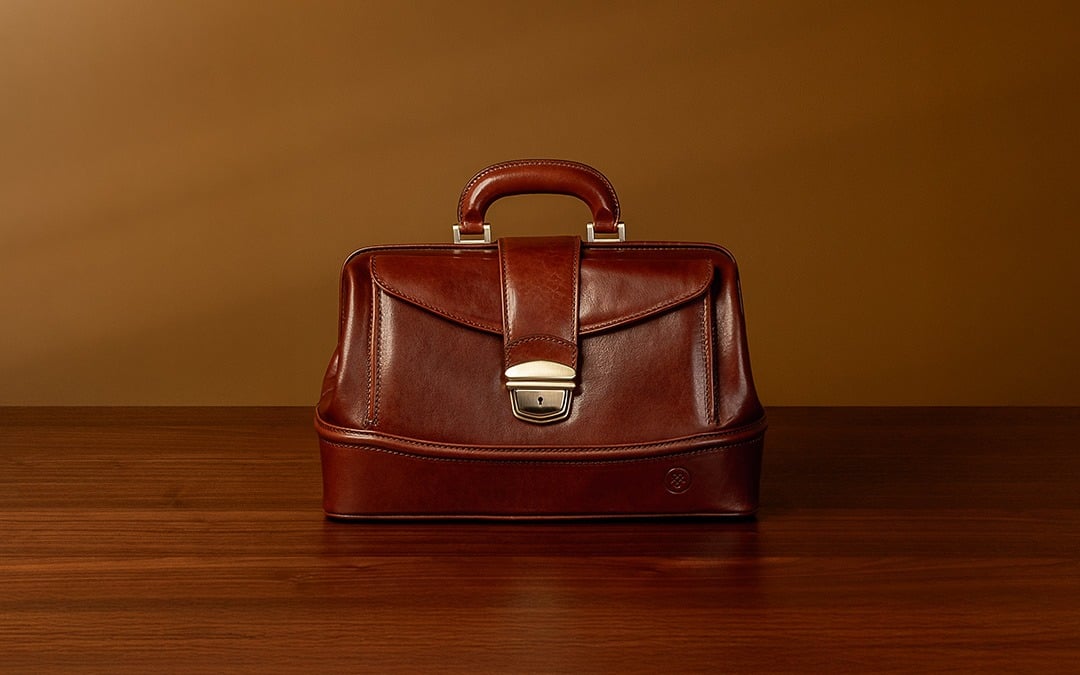 Donnini Men's Italian Leather Doctor's Bag - Maxwell-Scott