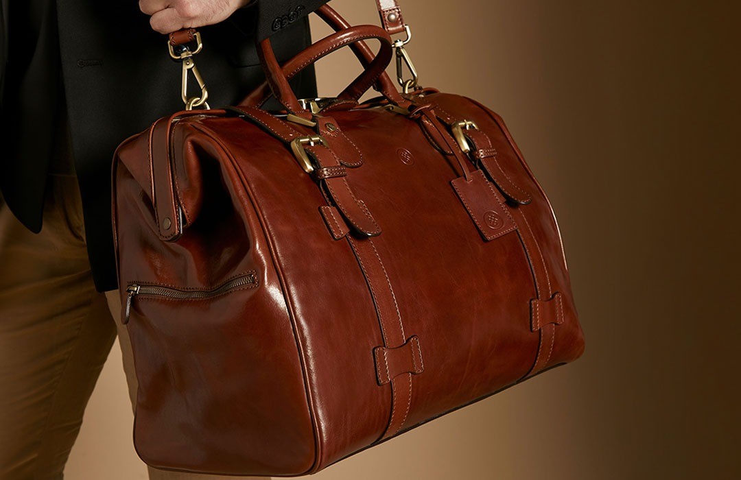 Gassano Medium Men's Italian Leather Gladstone Bag - Maxwell-Scott